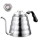 Produktbild Kaffeekessel mit Thermometer für exakte Temperatur, Schwanenhals, Premium-Qualität, Edelstahl, für die Herstellung von Kaffee und Tee (1,2 Liter)