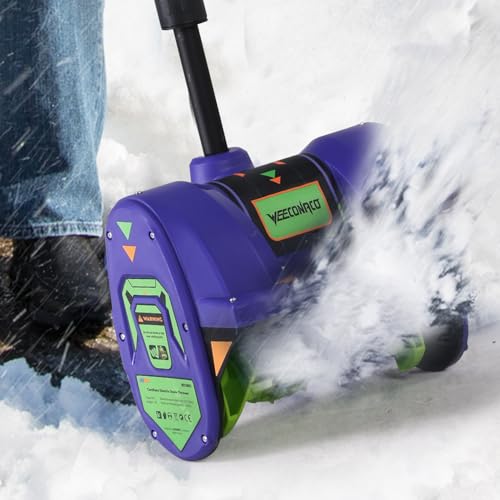 20V Lithium-Ion Cordless Electric Snow Shovel, 12 inch Snow Blower, Electric Snow Thrower with 2Ah Battery and 1 Hour Fast Charger