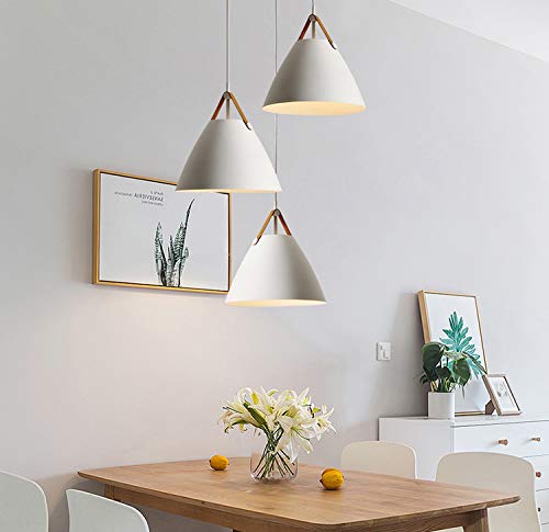 Anye White Color Lampshade H-Type Track Light Pendants Nordic Chandelier Modern Minimalist Pendant Lighting E26 Bulb Not Included #TOP4