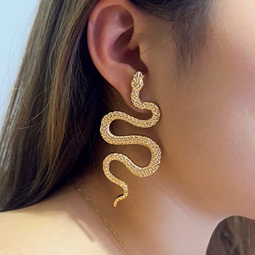 Snake Dangle Earrings For Women, Boho Vintage Statement Snake Studs Earrings,Punk Gothic Personality Snake Dangle Drop Earrings For Teen Girls,Long Dangle Serpent Earrings For Halloweensnake Dangle Earrings For Women, Boho Vintage Statement Snake Studs Earrings,Punk Gothic Personality Snake Dangle Drop Earrings For Teen Girls,Long Dangle Serpent Earrings For Halloween (Gold) #TOP2