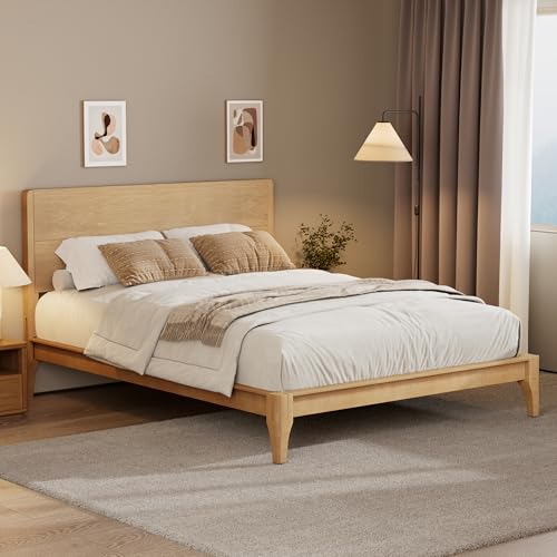 LUMISOL Queen Bamboo Bed Frame with Storage