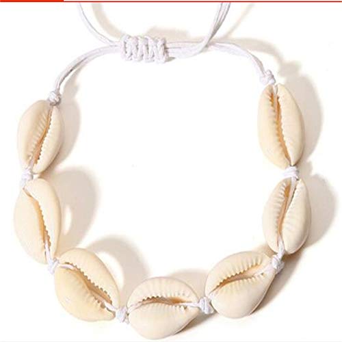 Preisvergleich Produktbild SANDIN Handgemachte natürliche Muschel Hand Stricken Frauen Armband Muscheln Armbänder Zubehör