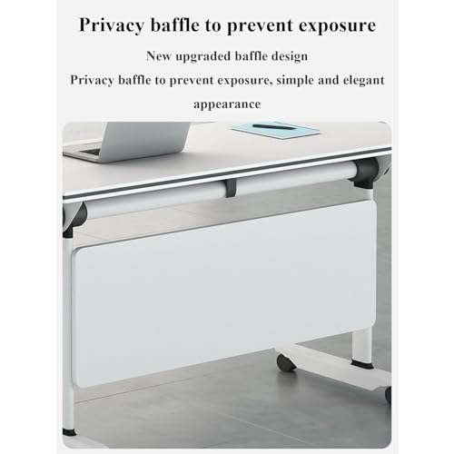 Tavolo da conferenza pieghevole da 1,2 m, design in metallo con coperchio ribaltabile per una facile conservazione, ideale per uffici, aule, riunioni, formazione ed eventi, portatile e leggero