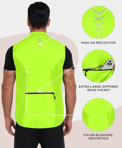 Image of Little Donkey Andy Men's Water-resistant Outerwear Vests, Stretch Windproof Vest for Cycling, Running, Golf