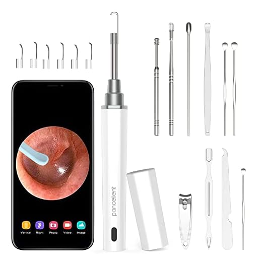 Pancellent Ear Wax Removal Tools, Digital Otoscope Camera with Light, Ear Camera, Ear Endoscope Cleaner, HD, Compatible with iPhone, iPad, Android Smart Phone (Basic Edition White)