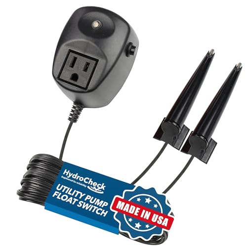 HydroCheck HC7000v2 Electronic Utility Sump Pump Float Switch: Automatic Turn On/Off, Hi-Lo Dual Sensors and Built-in Alarms | Versatile and Adjustable with 12ft Sensor Cables, Made in the USA