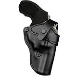 Premium OWB Leather Holster for Most 38 Special & J Frame Revolvers for Taurus 327/605/856/85/905/942, S&W Model 60, Ruger SP101, Kimber 6S and Rossi Model 68, Fit 2.5' - 3.0' Barrel, Black, Right