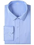 GIANZEN Mens Dress Shirts Regular Fit Wrinkle Free Button Down Long Sleeve, Camisas De Vestir para Hombres, Camisas para Hombres Manga Larga, Men Striped Shirt with Pocket Button Up Shirt Size M
