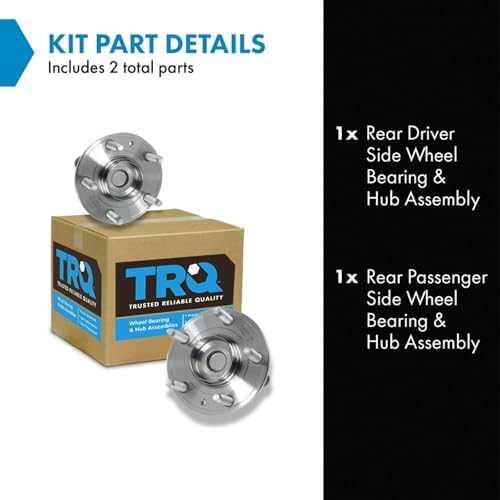 Image of TRQ Rear Wheel Bearing and Hub Assembly Set 2 Piece Compatible with 05-07 Ford Five Hundred FWD 05-07 Freestyle FWD 08-09 Taurus 08-09 Taurus X Mercury Montego Sable