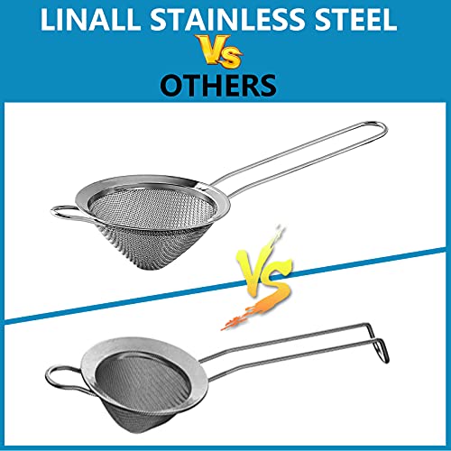Fine Mesh Strainer For Bar -Stainless Steel Conical Strainer For Cocktail Drink Bar Strainers Bartender Bar Tool, 3.5" Inch (2 Pcs) #TOP3