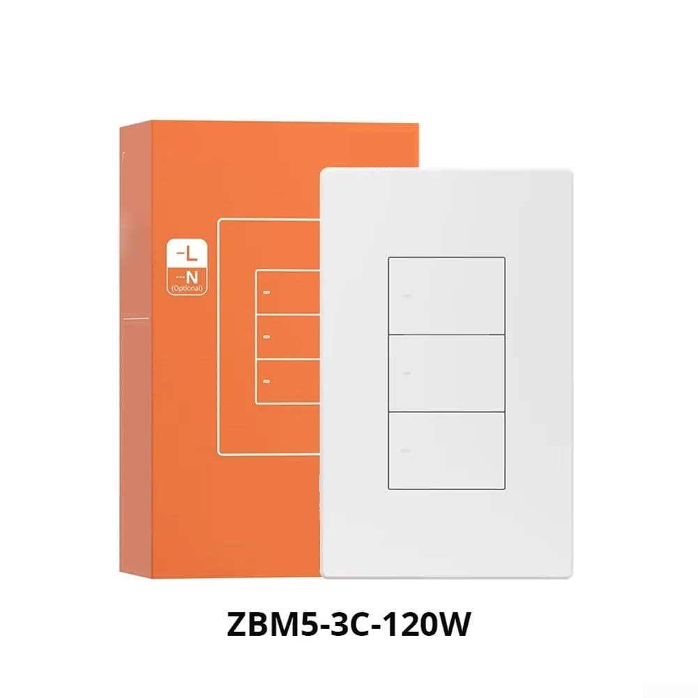 für Smart WLAN Schalter für zigbee 2 Wege Touch Lichtschalter für Smart Life für tuya App Steuerung mit Timer Funktion 120mm(3-Gang)