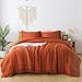 Andency King Size Comforter Set Burnt Orange, 3 Pieces Boho Terracotta Soft Lightweight Bedding Comforter Sets, Rust Tassel All Season Bed Set (104x90In Comforter & 2 Pillowcases)