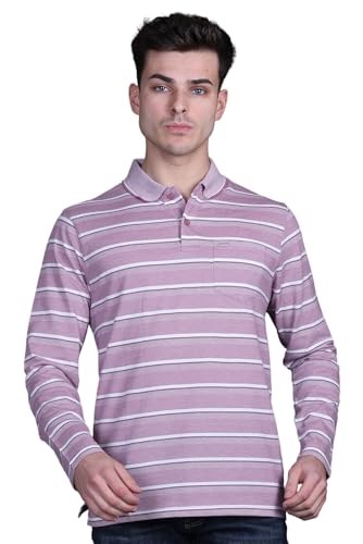 Image of Full Sleeve Polo T Shirt for Men Cotton with Pocket and Collar - Regular Fit Tshirt