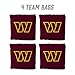 YouTheFan Officially-Licensed NFL Washington Commanders Set of 4 Cornhole Bags - All Weather Regulation 6” x 6” Size - 16oz Weight - Designed in USA