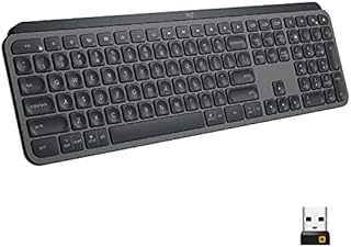 Logitech MX Keys Advanced Wireless Illuminated Keyboard, Tactile Responsive Typing, Backlighting, Bluetooth, USB-C, Apple macOS, Microsoft Windows, Linux, iOS, Android, Metal Build - Graphite