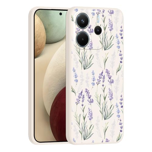Guxira Coque Compatible avec Xiaomi Redmi Note 14 4G EU Version, Étui de Protection Antichoc Silicone Case avec Motif Fleurs Design Souple Anti-Rayures Protection Cover，Lavande