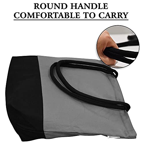Mamlyn Cotton Canvas Tote Bag With Handles, Reusable Cloth Shopping Grocery Bag, Large, Heavy Duty, Zipper Closure … #TOP3