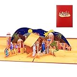 3D Pop-Up Karte Weihnachten Krippe Mit Umschlag Mit Christlichen Themen Mit Christkind in Weihnachtskrippe Für Frauen Und Kinder