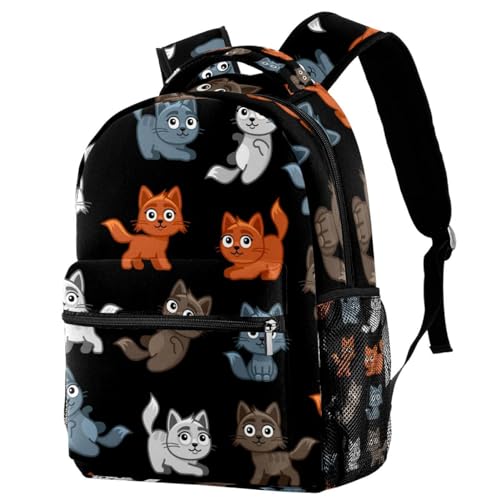 Sac à dos voyage décontracté multicolore avec chats mignons pour filles et garçons