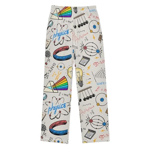 ZZXXB Physics Science Boys Long Pants Soft Trousers Elastic Waist Kids Lounge Bottoms with Pockets S-XL