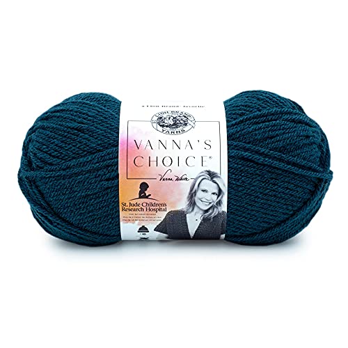 Image of Lion Brand Yarn, Vanna's Choice Premium Soft Yarn for Crocheting, Knitting, and Crafts, Orion Blue, 1 Pack | Everyday Basic Worsted Weight Acrylic Knit & Crochet Fiber for Blankets, Bags, Sweaters, Hats, Scarves
