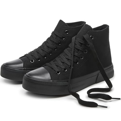 Image of hash bubbie High Top Canvas Sneakers Fashion Walking Shoes | high tops non slip on walking breathable casual comfortable lace up tennis shoes