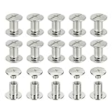 PATIKIL シカゴスクリュー 60セット M5 x 7mm 炭素鋼 フィリップ スヘッド スクリューリベット バインディングスクリュー ポストネイルリベット レザーベルト バッグ バックパック クラフト ブックバインディング シルバートーン