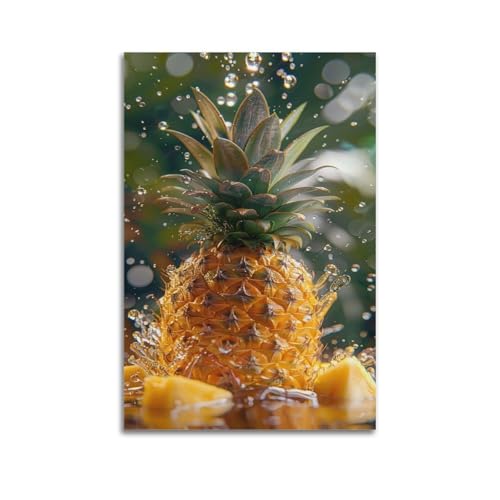 Poster ananas dorés moderne pour illuminer le salon et la chambre