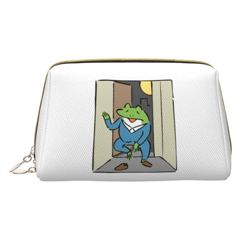 鳥獣戯画 化粧ポーチ 化粧品バッグ 化粧品収納 ジッパー付き レザー トラベルバッグ 大容量 ポータブル 多機能 筆箱 筆入れ 収納バッグ 防水