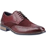 Style : richelieu Hush Puppies Dustin Chaussures brogues en cuir et daim pour homme Bordeaux, rouge foncé, 45-46 EU