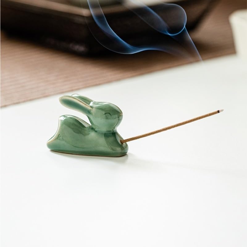 Porta incenso Celadon Buddha Porta incenso in ceramica per tè ornamenti per animali domestici bruciatore per aromaterapia moderna decorazione da scrivania decorazione spa