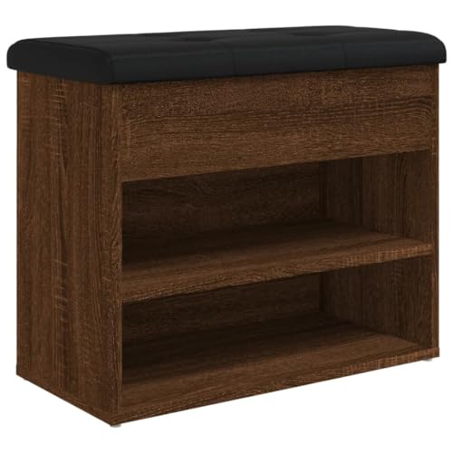 vidaXL Banco Zapatero Madera de ingeniería marrón Roble 62x32x50 cm
