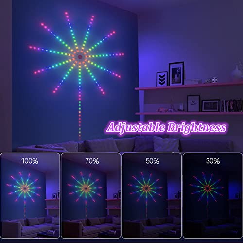 Shuwnd Led Music Sync Firework Light With Remote App Control, Sound Control Symphony Led Strip Lights For Bedroom Room Party, Bar, Dorm, Wall, Gaming Room (156 Led) #TOP3