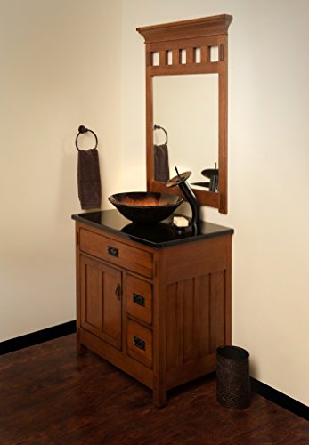 Novatto Sanguinello Glass Vessel Bathroom Sink Set, Oil Rubbed Bronze #TOP4