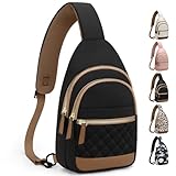 Capolo Sling Bag for Women Men Waterproof Crossbody Bags for Women Trendy Casual Fanny Pack with Convertible Shoulder Strap Chest Bag for Travel Hiking(Black, Medium)