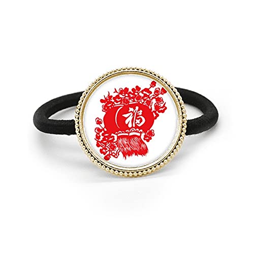 Bandeau en caoutchouc Red Lantern pour chignon élégant au bureau
