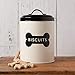 Now Designs Dog Biscuits Tin, Ivory,Biege/Black