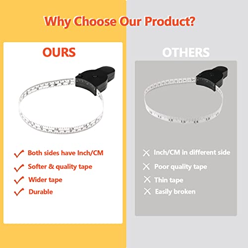 3Pcs Body Measure Tape 60Inch (150Cm), Automatic Telescopic Tape Measure, Portable And Ergnomic , Retractable Measuring Tape For Body Measurement And Weight Loss(Cm & Inch) #TOP2