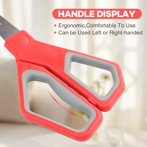 BURVAGY 30Pack 8" Scissors All Purpose, Heavy Duty Scissors with Ultra Sharp Blades Comfort Grip Handles - For Office Home School Sewing Fabric Crafts, High/Middle School Student Teacher Scissor by BURVAGY - Image 4