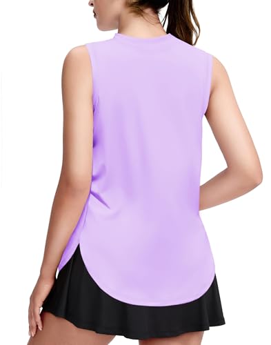 Zaclotre Meninas Regatas Esportivas, Bainha Alta E Baixa, Caimento Solto, Top De Verão, Sem Mangas,