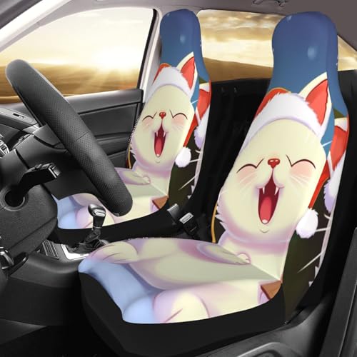 Housse de siège voiture chat de Noël pour voyager en famille et protéger l'auto