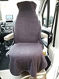 100% Baumwolle / Frottier Autoschonbezüge, Sitzbezüge, Wohnmobilbezüge, Einzelsitzbezug aus 100% Baumwolle mit Klettverschluß, universal als Überwurf, Ideal für Sportler, Camper und für Familien (grau)