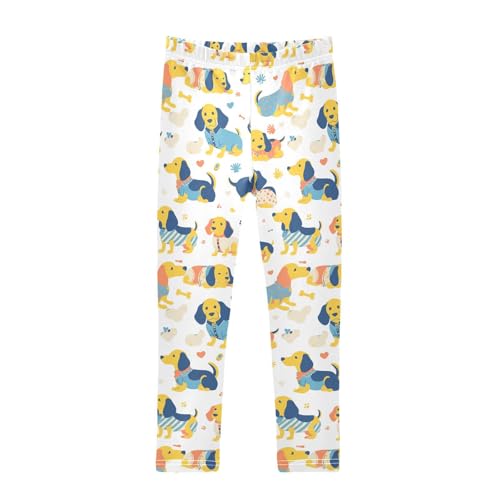 KLL Dachshund Dreams of A Bone Little Girls Cotton Pants Stretch Full Length Activewear Sports