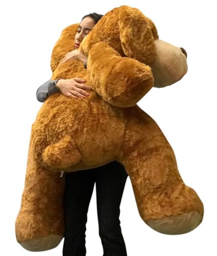 Image of Giant Sleeping Puppy Plush Toy 5 Feet Brown | Soft Cuddly Stuffed Animal for Kids, Girls, Boys & Adults | Jumbo Hugging Companion | Birthday, Anniversary & Special Occasion Gift