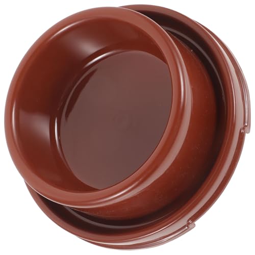Gadpiparty Cuenco Antideslizante para Perros y Gatos, Comedero Plástico Resistente para Cachorros, Tazón Redondo Color Marrón, Recipiente para Comida y Agua, Uso Doméstico para Mascotas