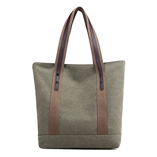 Sac fourre-tout en toile pour femme vert medium grand sac cabas shopping et fête