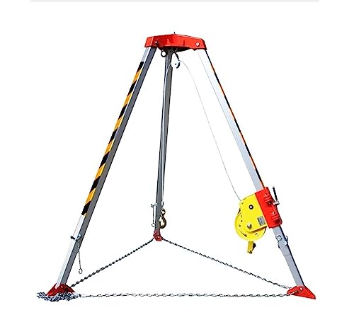Aluminum Alloy Rescue Tripod Wellhead Bracket, Multi-Functional Emergency Exploration Well Limited Space Tripod MINGPING(1200 lbs Thicken+Winch)