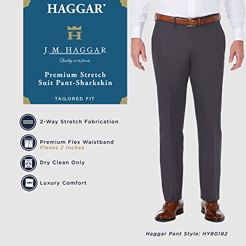 Haggar mens Travel Performance Stria Tic Tailored Fit Separate Business Suit Pants Set, Dark Heather Grey, 34W x 29L US - image 5