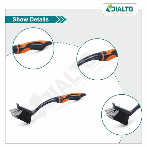 Image of JIALTO Heavy-Duty Toilet Cleaning Brush, Durable Stiff Bristles, Ergonomic Non-Slip Handle, Deep Cleaning Toilet Bowl & Bathroom Scrubber for Tiles, Sinks and Corners