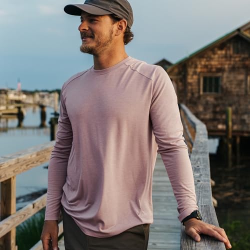 Free Fly Men's Shade Long Sleeve - UPF 50+ Sun Protection Clothing Men's Sun Shirt, Bamboo Viscose Long Sleeve Shirt - Heather Adobe Red, 3X-Large4
